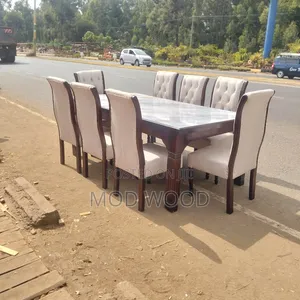Luxury Tufted Eight-Seater Dining Set
