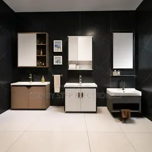 Floating Bathroom Vanity Cabinet With Decorative Mirror Storage