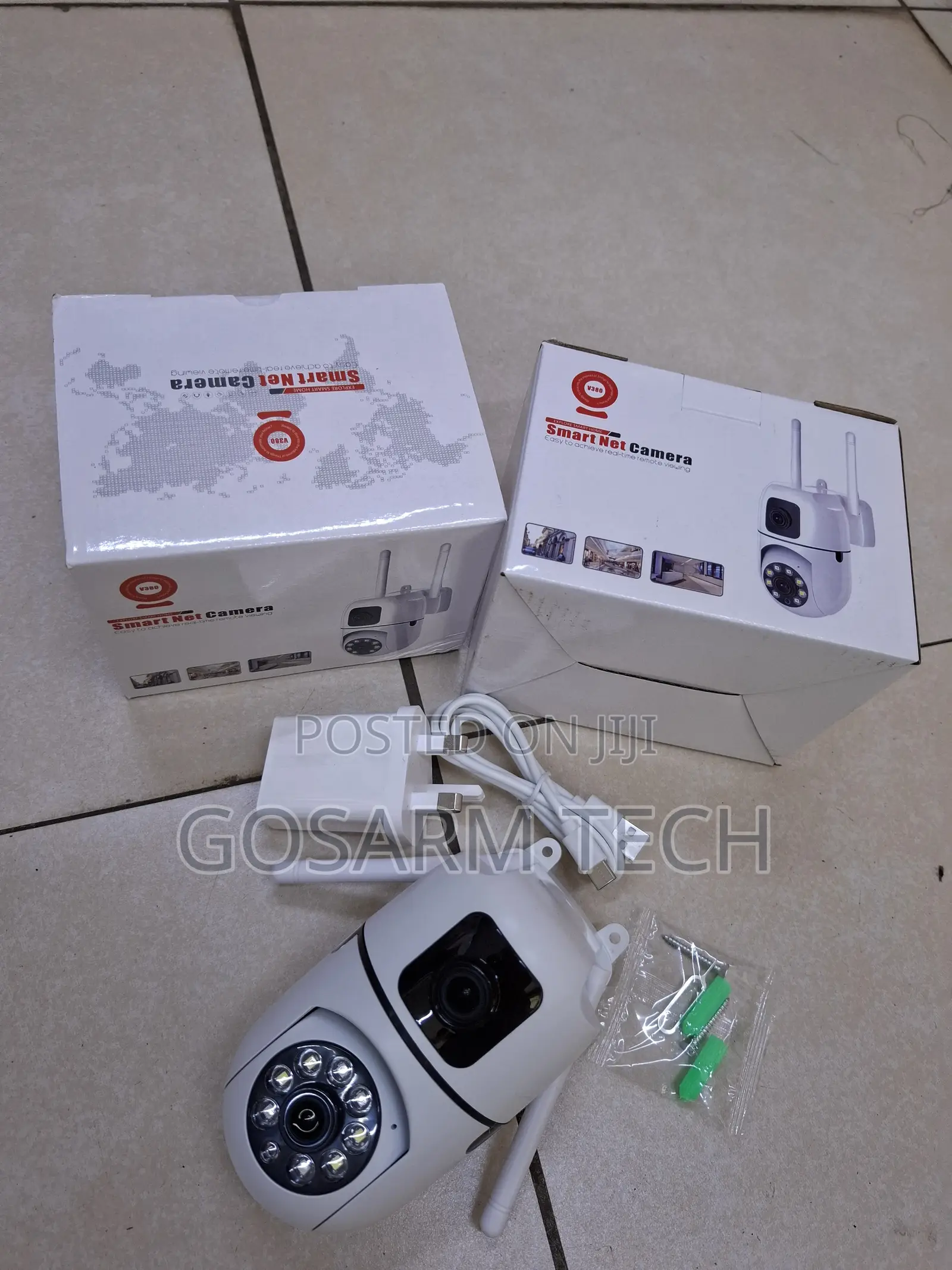 V380 Smart WiFi Wall Mounted Bulb Camera – Dual Lens PTZ With Antenna