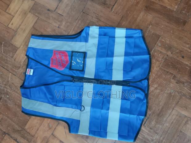 Blue Multi Pockets Reflector Jackets