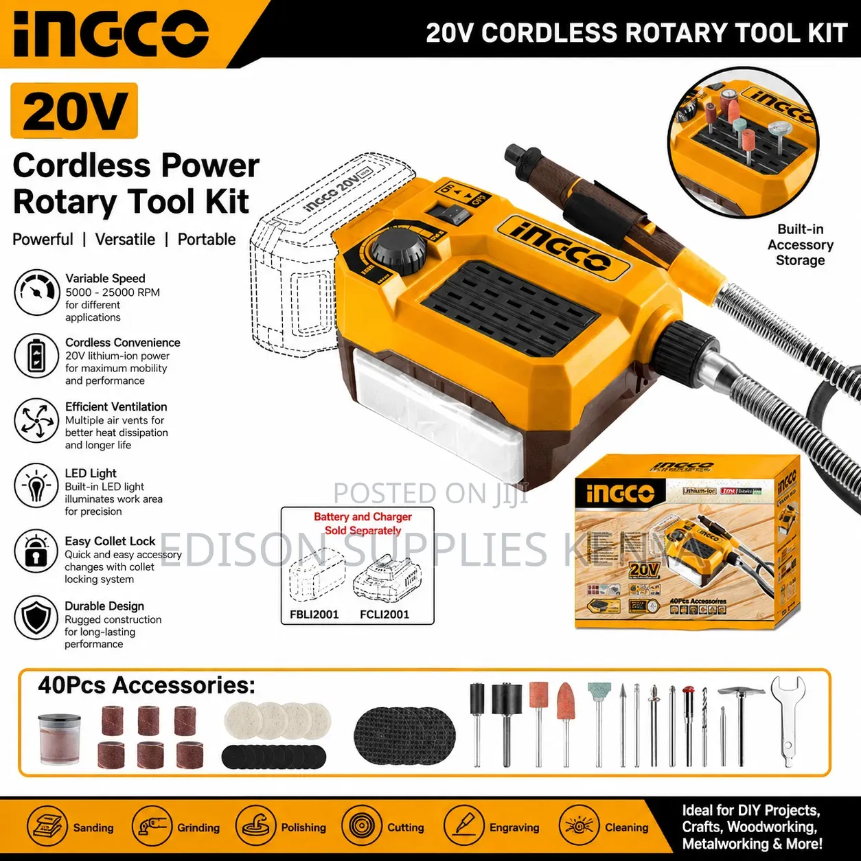 Mini Grinder Cordless INGCO Rotary Tool Engraver Die Grinders Polisher