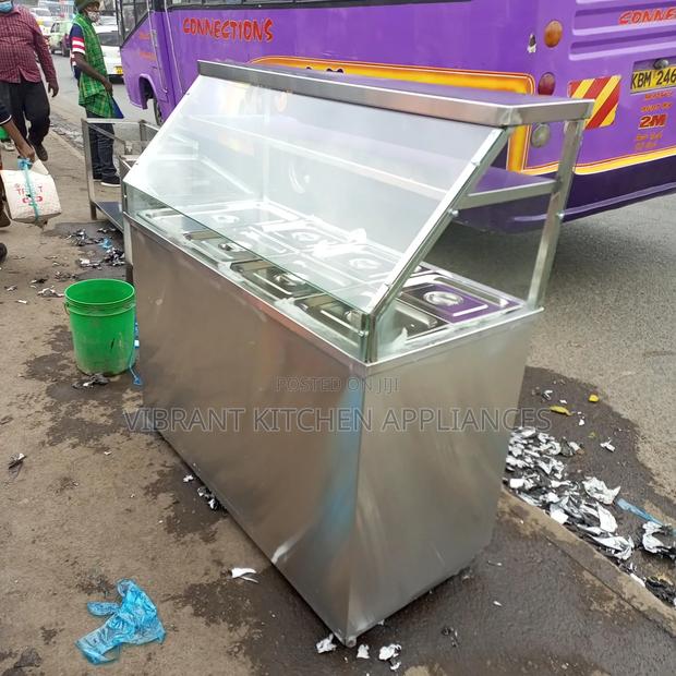 4-Partition Stainless Steel Electric Food Warmer With Canopy