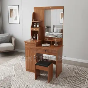 Dressers; Brown Vanity Set With Elegance Drawers