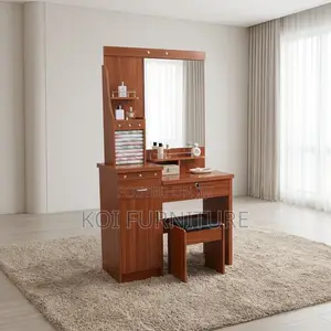 Dressers; Brown Vanity Set With Elegance Drawers