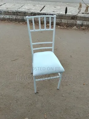 Whie Power Coated Event Chairs With Pattern Frame