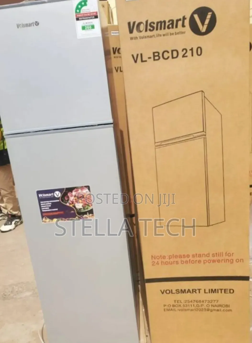 Silver Volsmart 210 Litres Double Door Refrigerator