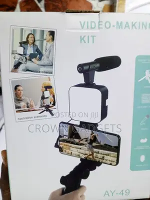 AY-49 Smartphone Vlogging Kit With Microphone Tripod