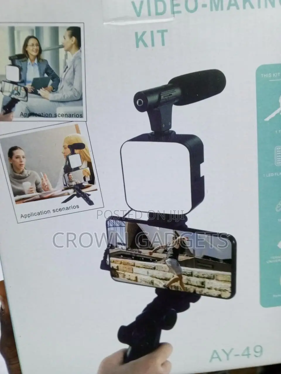 AY-49 Smartphone Vlogging Kit With Microphone Tripod