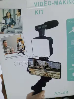 AY-49 Content Creator Kit With LED Light Phone Holder