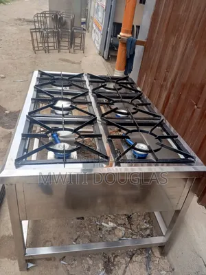 Locally Fabricated Commercial Stainless Steel Multi-Burner Gas Cooker