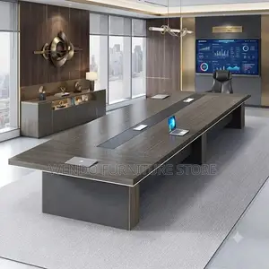 Boardroom Table; 2400MM Gray Executive Staffs Meeting Table