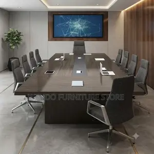 Boardroom Table; 2400MM Gray Executive Staffs Meeting Table