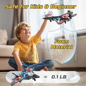 Auto Hover, 360° Remote Control Fighter Jet Airplane Drone for Kids