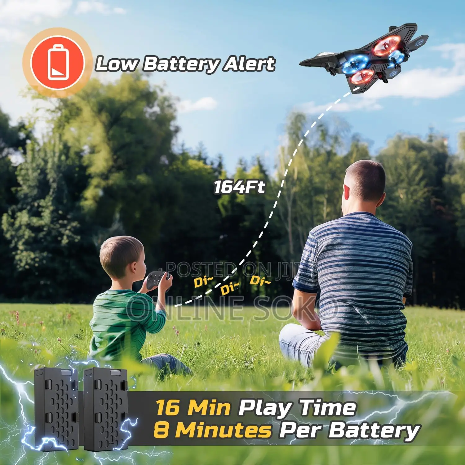 Auto Hover, 360° Remote Control Fighter Jet Airplane Drone for Kids