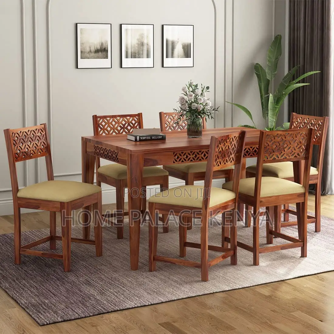 Dining Set; Family Dining Table Set With Padded Chairs