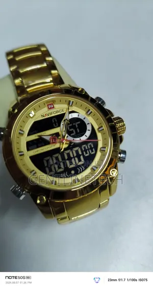 Naviforce 9163 Gold Men's Watch – Luxury Quartz Timepiece