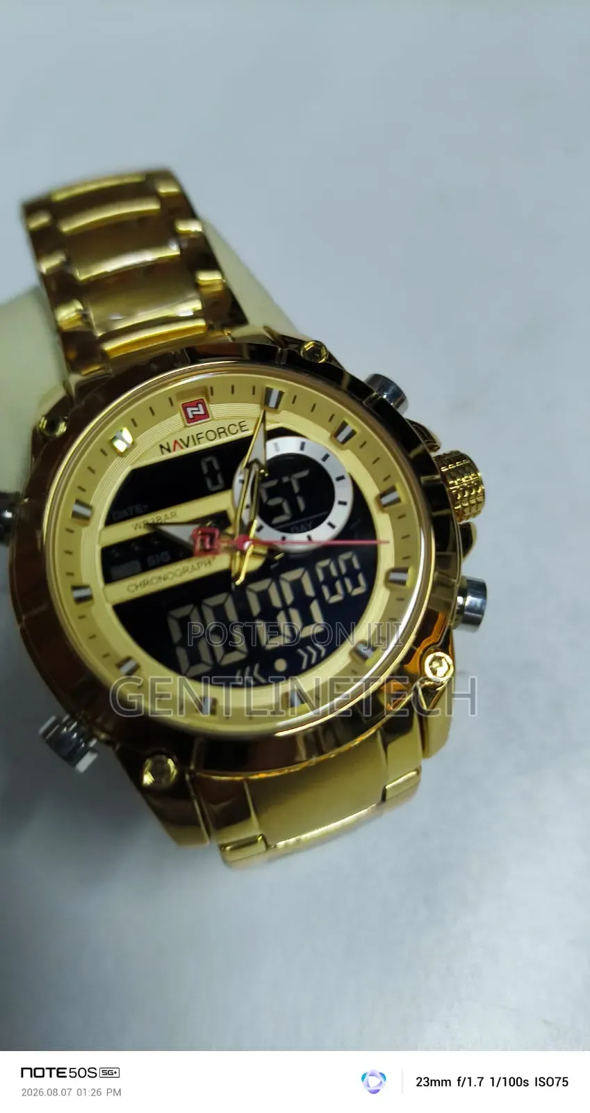 Naviforce 9163 Gold Men's Watch – Luxury Quartz Timepiece