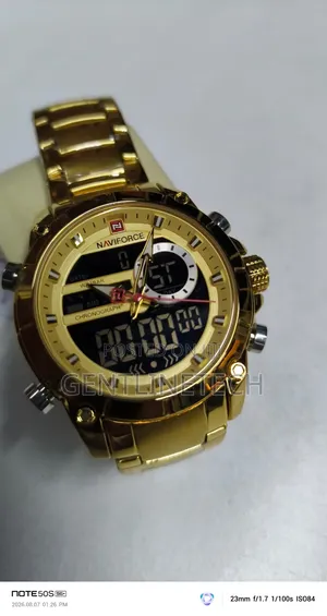 Original Naviforce 9163 Gold Quartz Watch