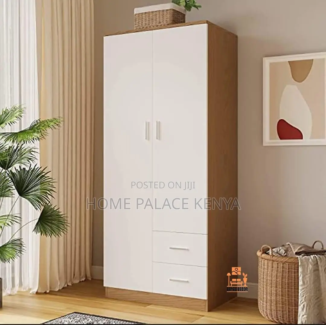 Bedroom Wardrobe; Spacious Wooden Clothes Wardrobe With Hanging Rail