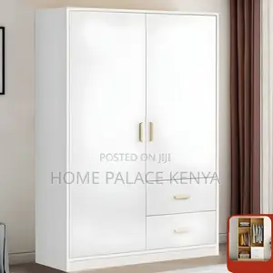 Bedroom Wardrobe; Spacious Wooden Clothes Wardrobe With Hanging Rail