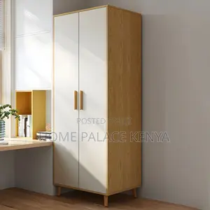 Bedroom Wardrobe; Spacious Wooden Clothes Wardrobe With Hanging Rail