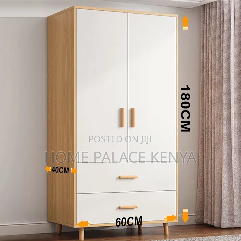 Bedroom Wardrobe; Spacious Wooden Clothes Wardrobe With Hanging Rail