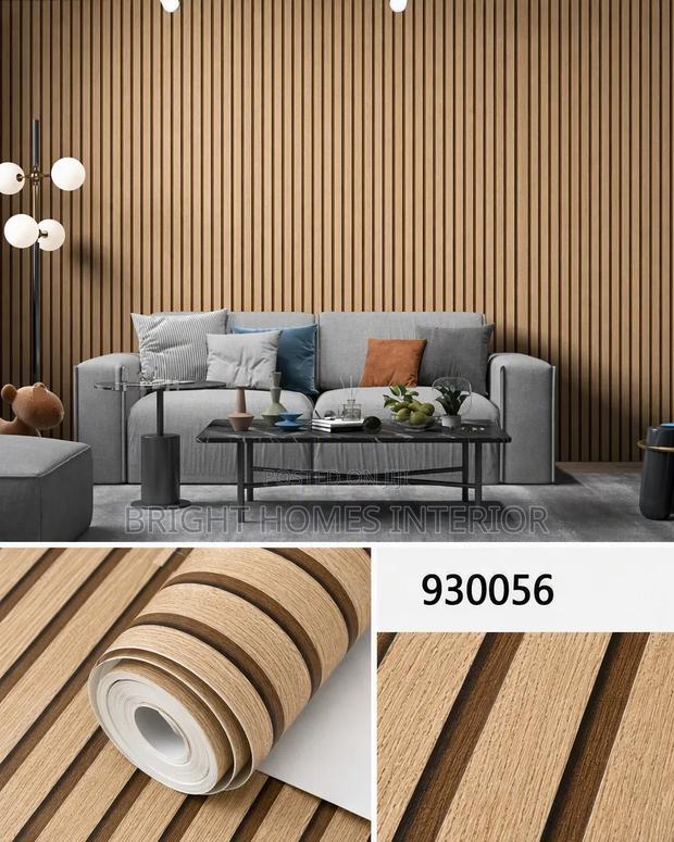 Brown Flutted Wallpaper Available