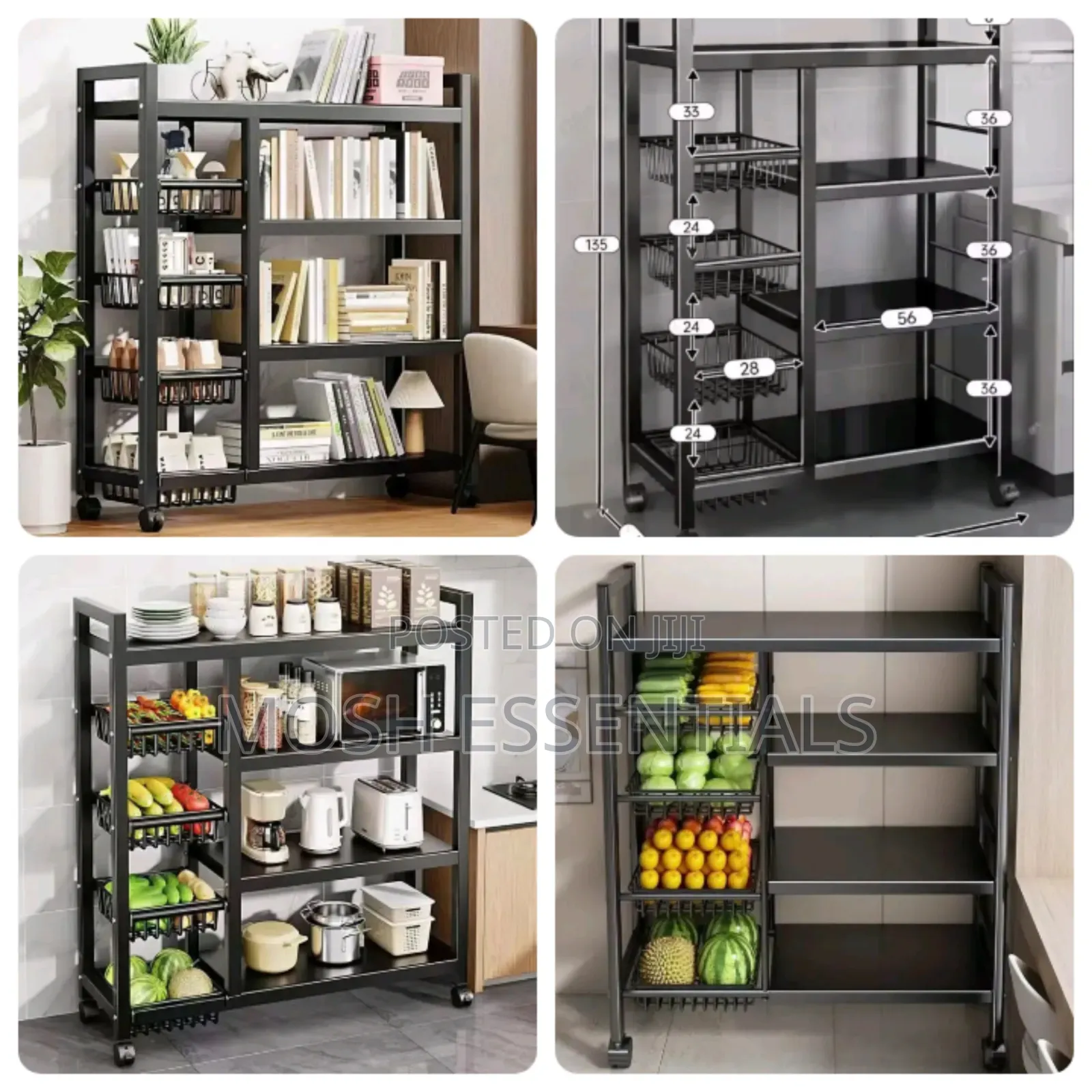 Heavy Duty Metallic Kitchen Organiser Rack