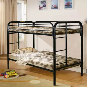 Kids Bed; Modern Metal Bunk Bed With Wide Bottom