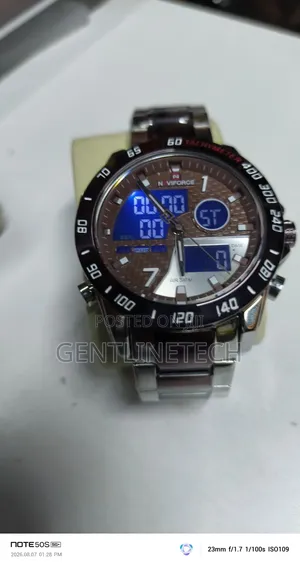 Original Naviforce 9171 Silver Brown Quartz Watch