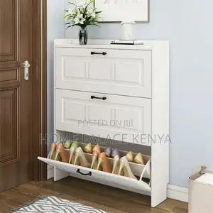 Shoe Rack; White Entryway Shoe Cabinet With Storage Drawers