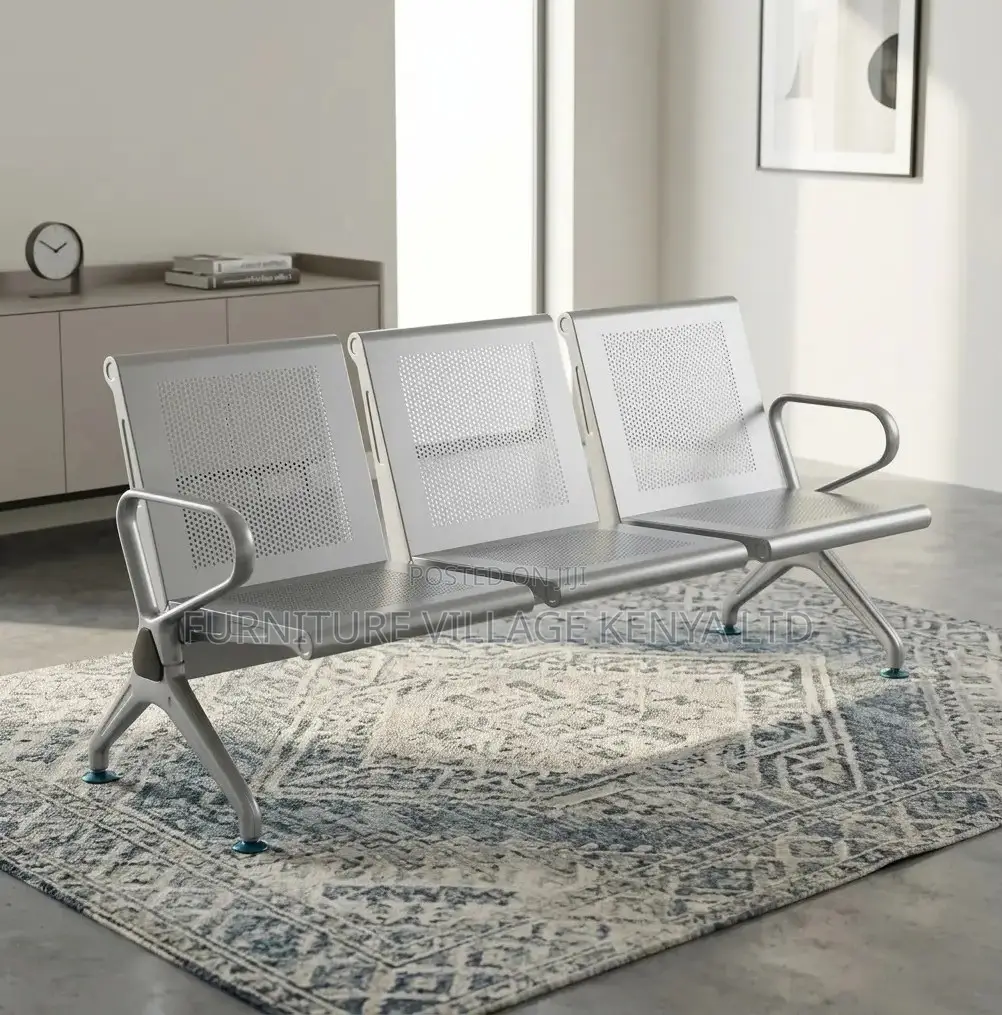 Bench; Heavy Duty Non Padded Waiting Bench for Three
