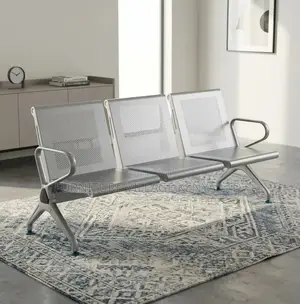 Bench; Heavy Duty Non Padded Waiting Bench for Three