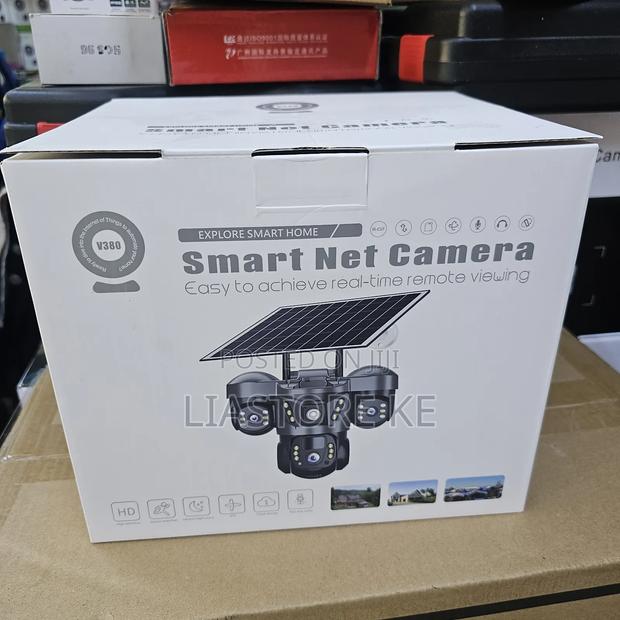 V380 Smart Solar CCTV Camera – 3 Lens Outdoor Wireless IP Camera 4G - thumbnail 2