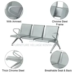 Bench; Heavy Duty Non Padded Waiting Bench for Three