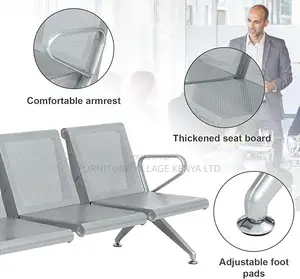 Bench; Heavy Duty Non Padded Waiting Bench for Three