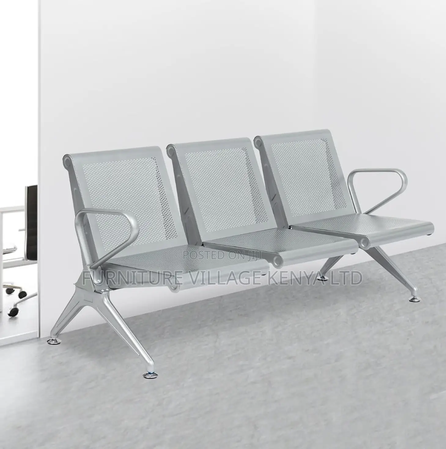 Bench; Heavy Duty Non Padded Waiting Bench for Three