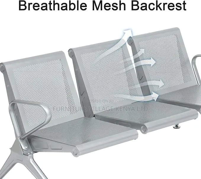 Bench; Heavy Duty Non Padded Waiting Bench for Three