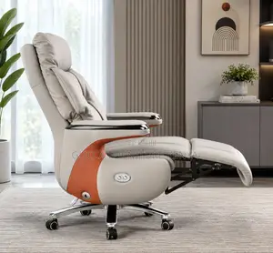Manager's Leather Office Chair With Footrest