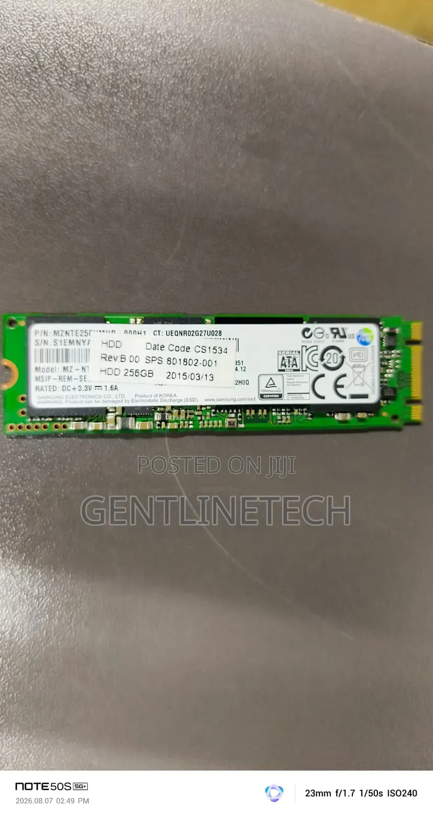 256GB M.2 NVMe SSD Single Notch