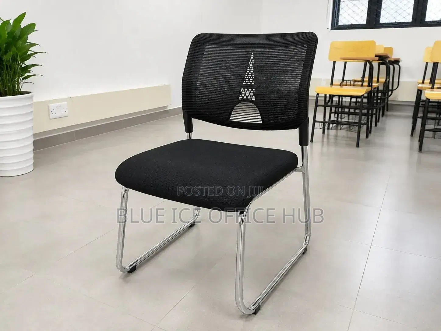 Office Chair;Modern Office Guest Chair With Chrome Sled Base