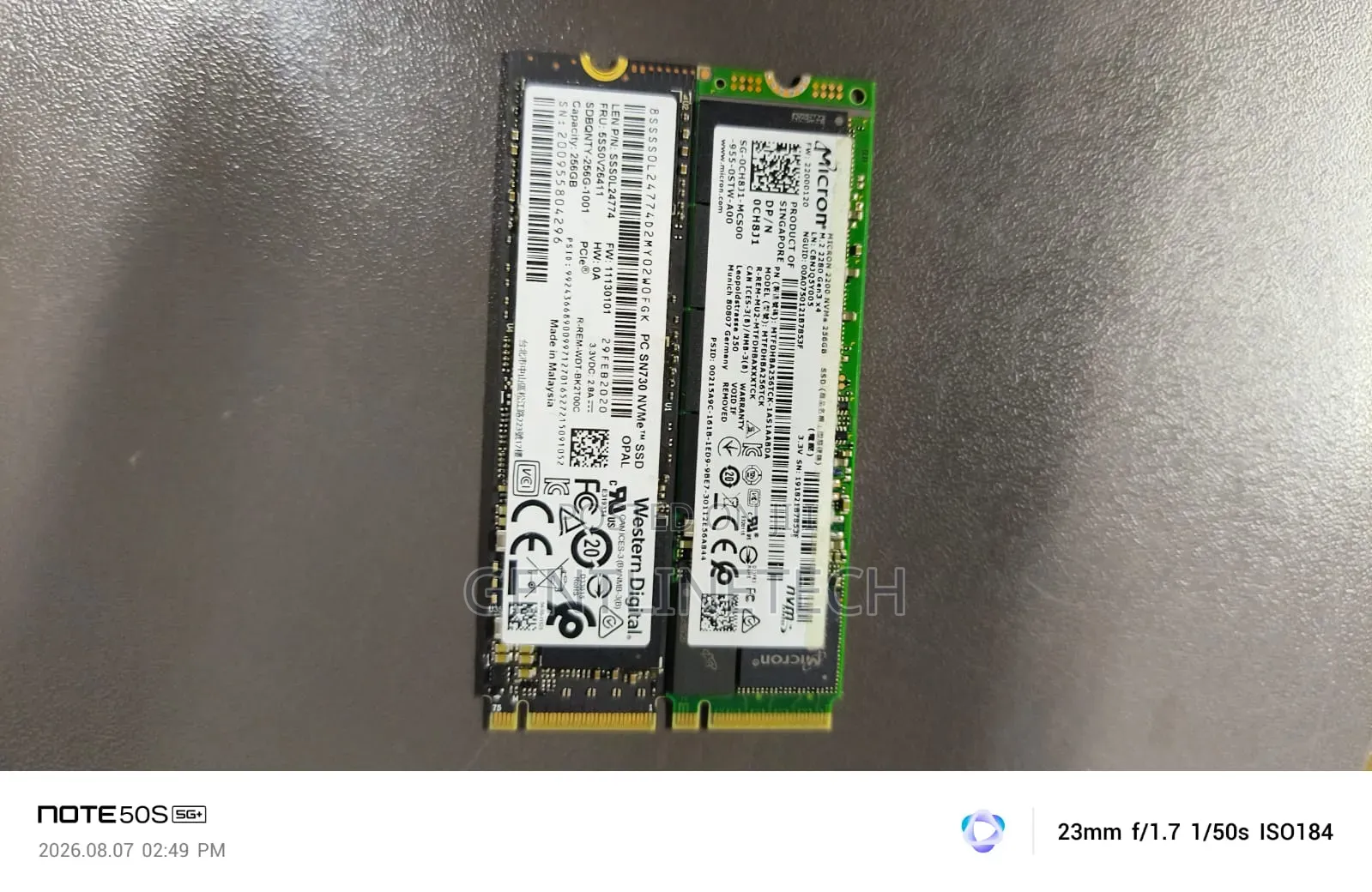 256GB M.2 SSD Single Notch Drive