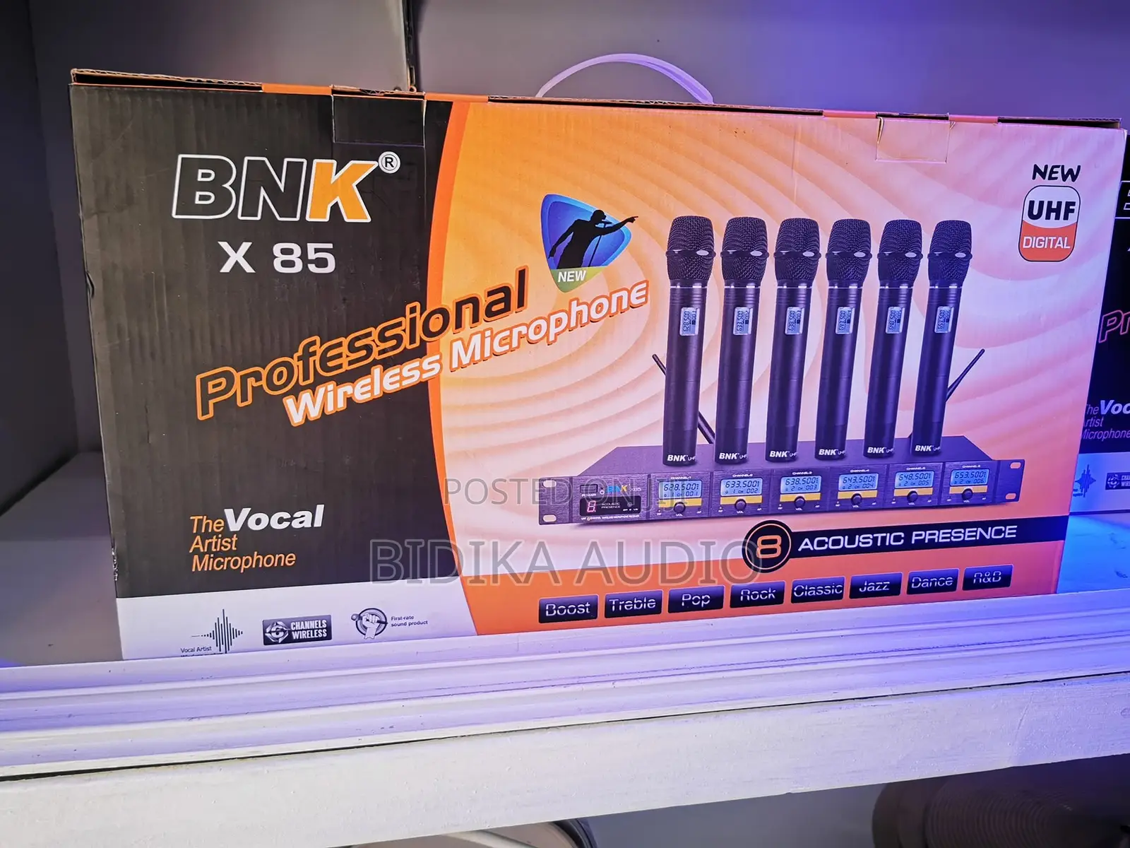 BNK X85 6-in-1 UHF Digital Wireless Mic System Set Extreme Long Range