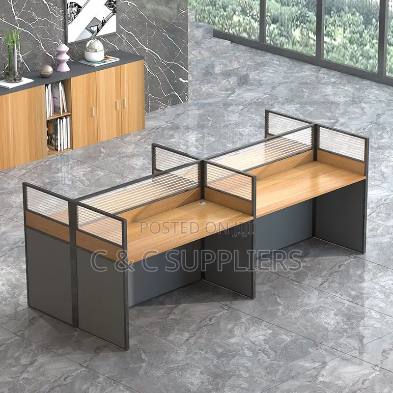 4-People Brown Workstation