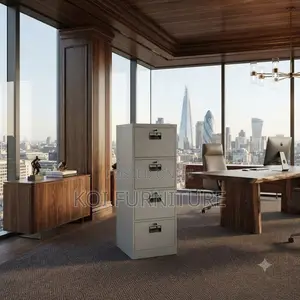 Office Cabinet; Four Lockers Modern Style Lockable Cabinet