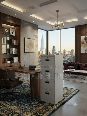 Office Cabinet; Four Lockers Modern Style Lockable Cabinet