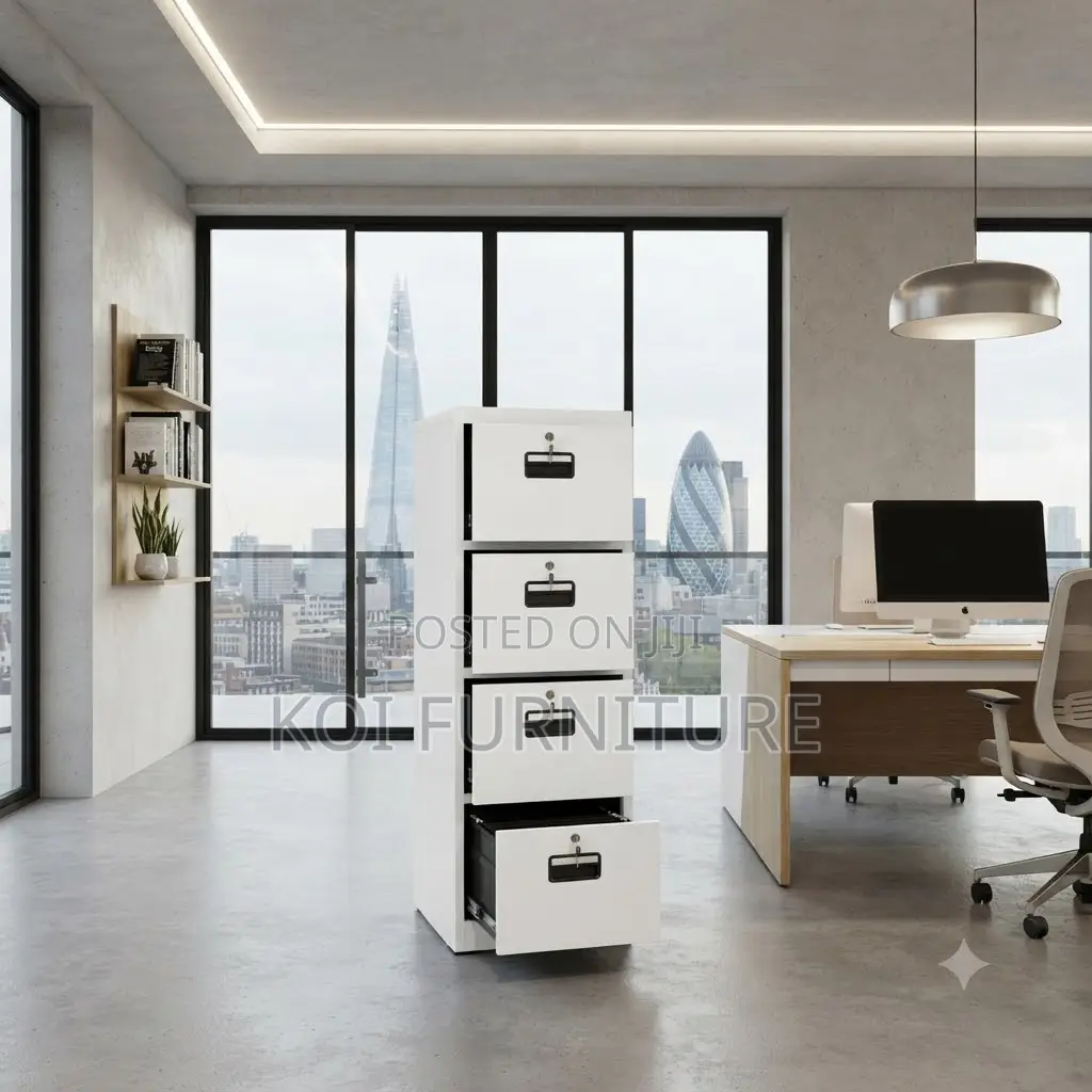 Office Cabinet; Four Lockers Modern Style Lockable Cabinet