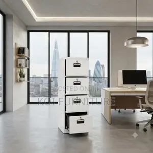 Office Cabinet; Four Lockers Modern Style Lockable Cabinet