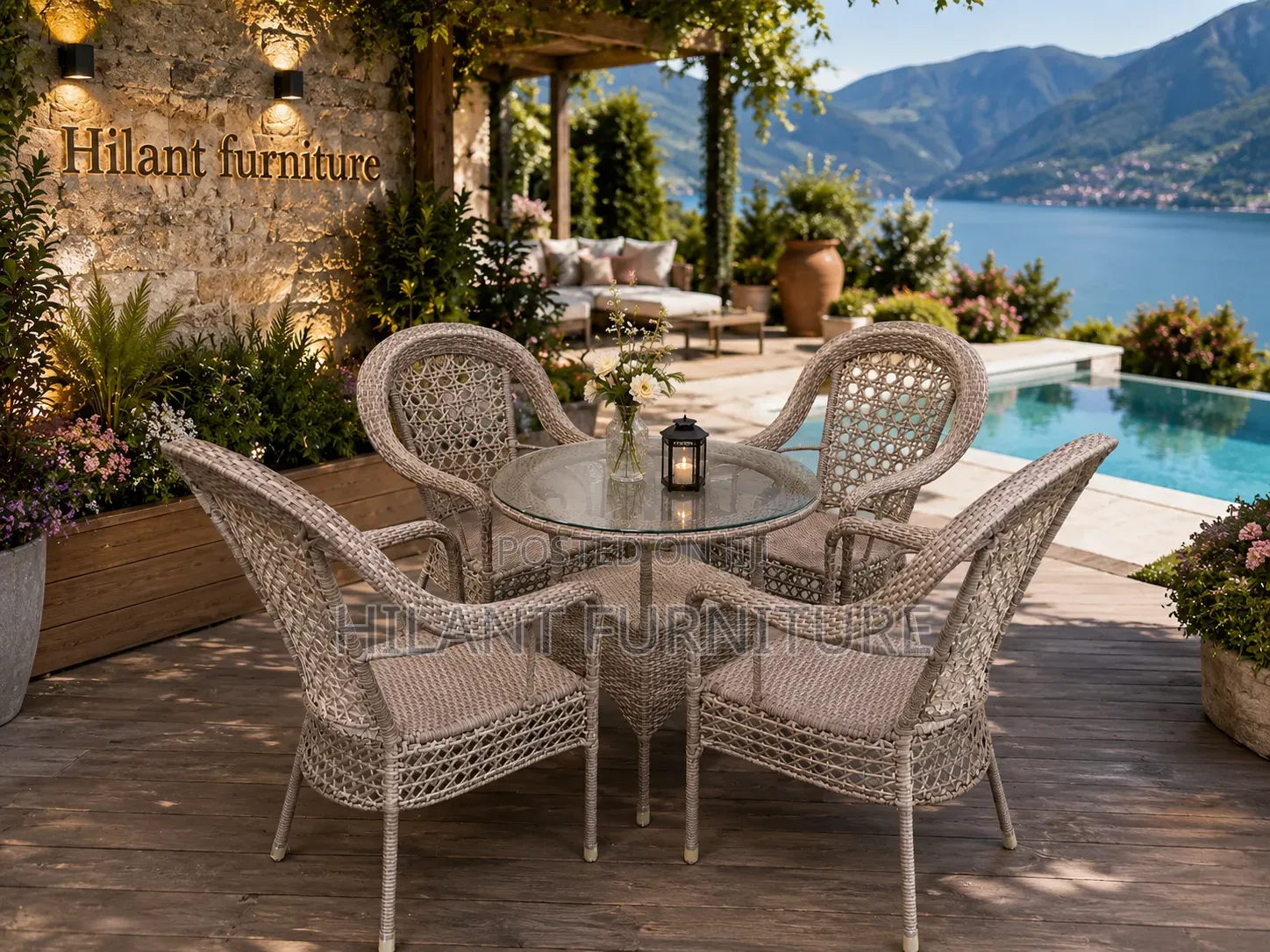 Rattan 4-Seater Outdoor Set