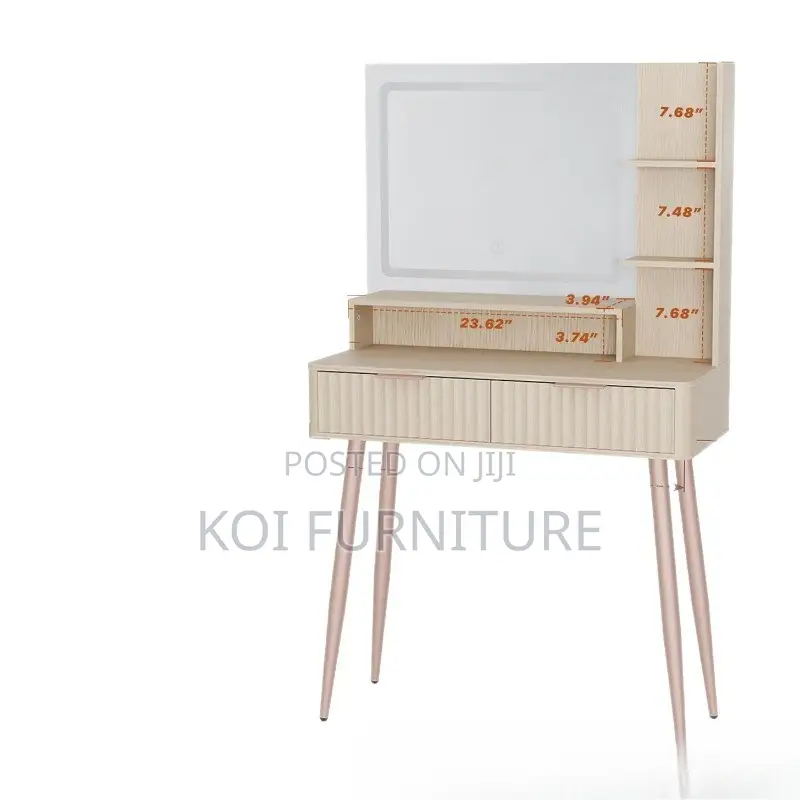 Dressers; White Dressing Vanity Table With Long Legs